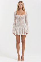 Madalena Long-Sleeve Mini Dress