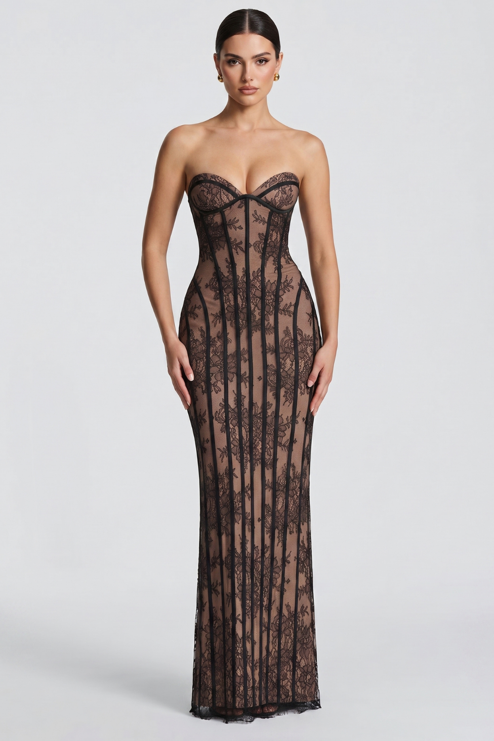 Charlotte Lace Bustier Maxi Dress
