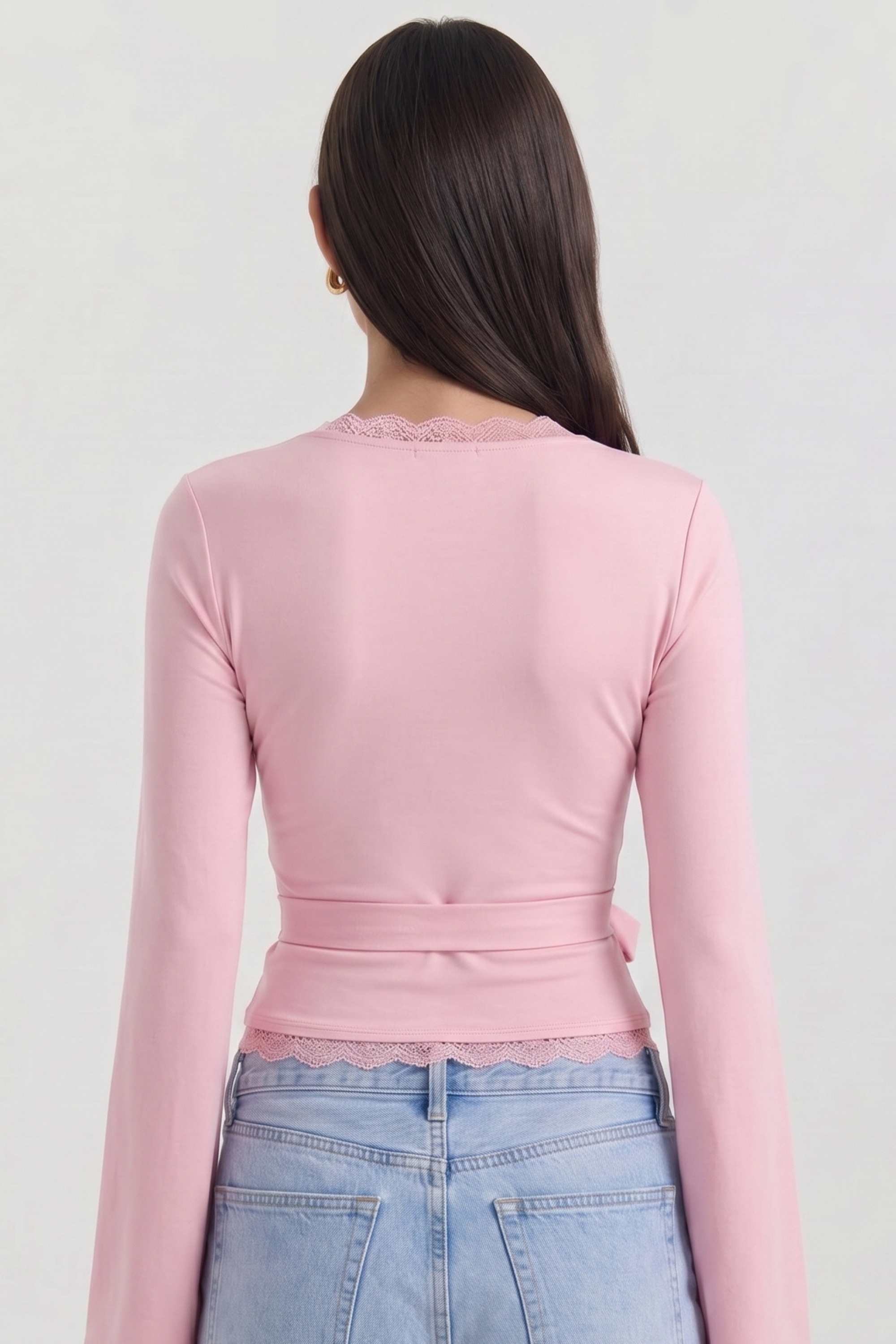 Zaya Wrap Blouse with Lace Details