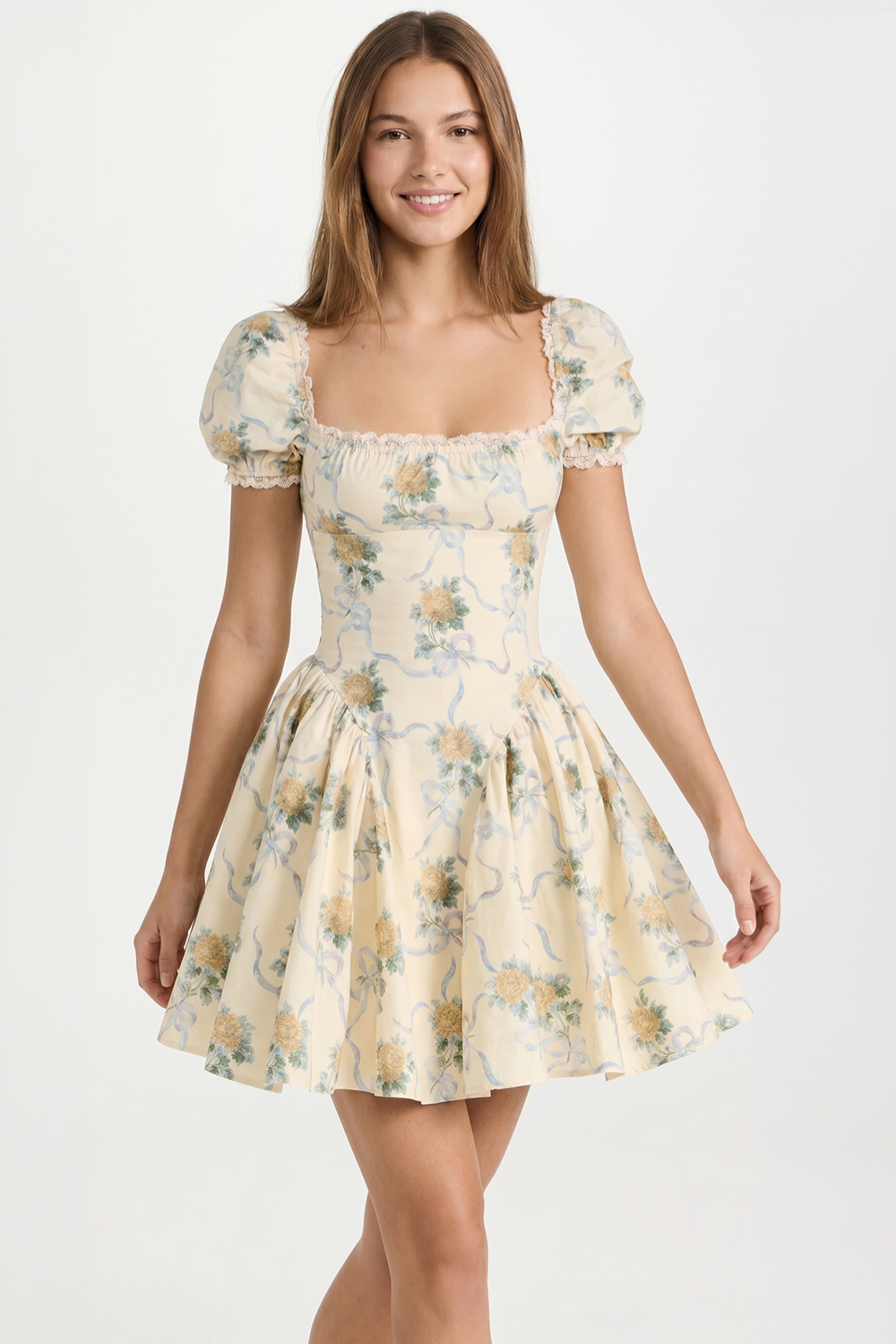 Pérola Mini Dress with Puff Sleeves