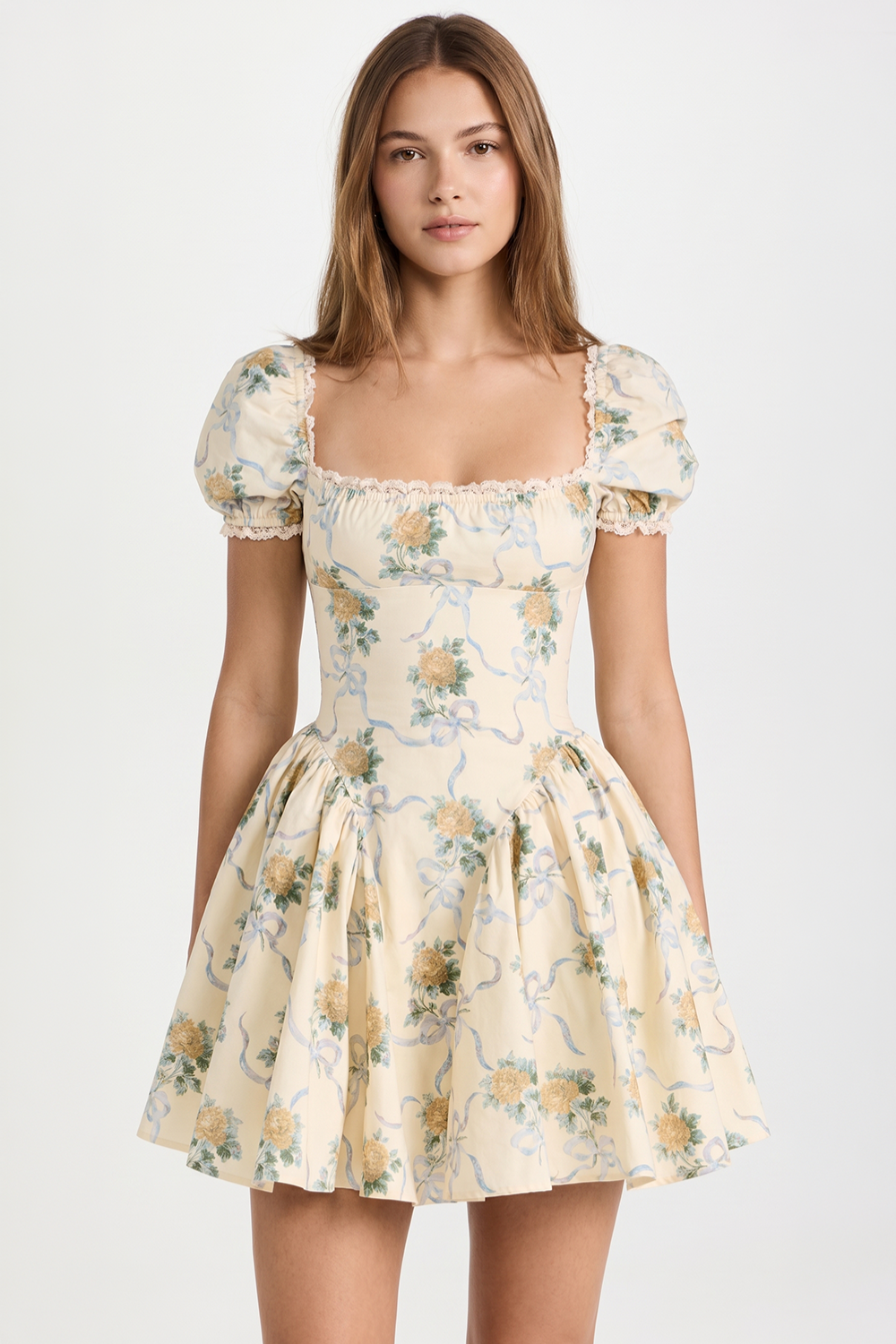 Pérola Mini Dress with Puff Sleeves