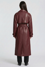 Felícia Faux Leather Trench Coat