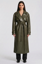 Felícia Faux Leather Trench Coat