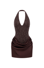 Adessa Mini Dress - Plum Brown