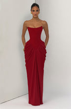 Noura Maxi Dress - Deep Red