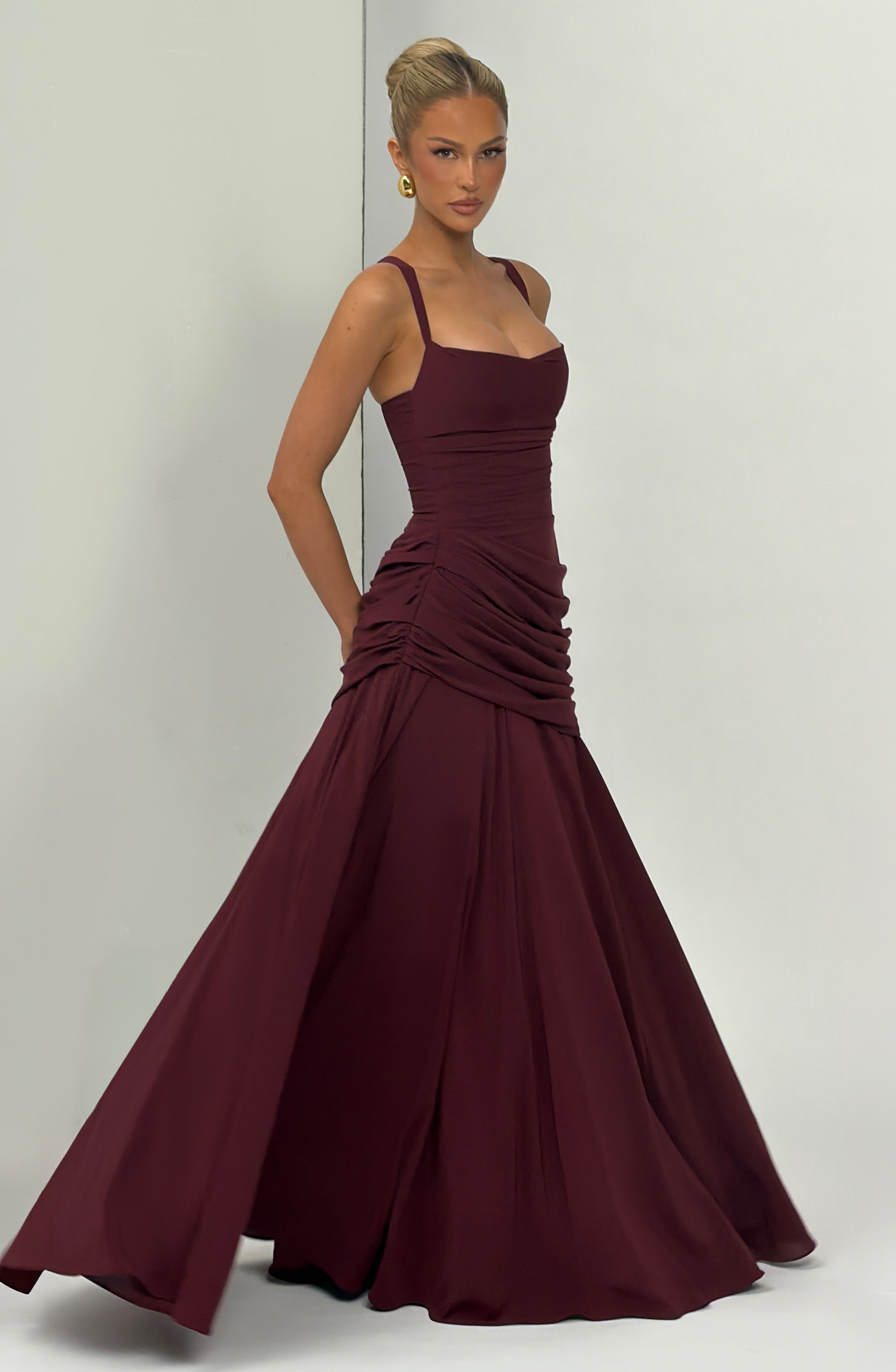 Sura Maxi Dress - Cherry Lacquer