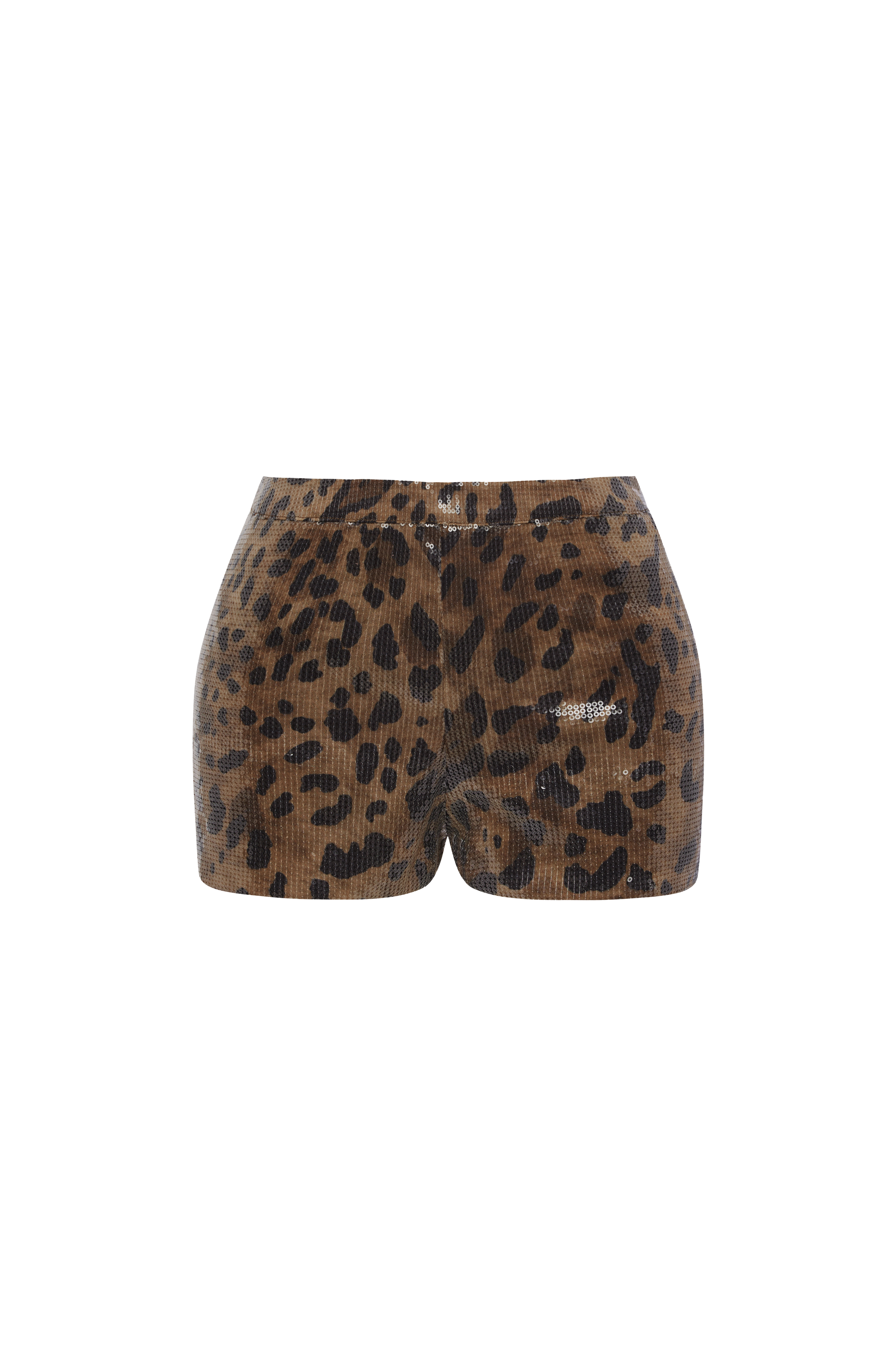 Goldie Shorts - Sequin Leopard Print