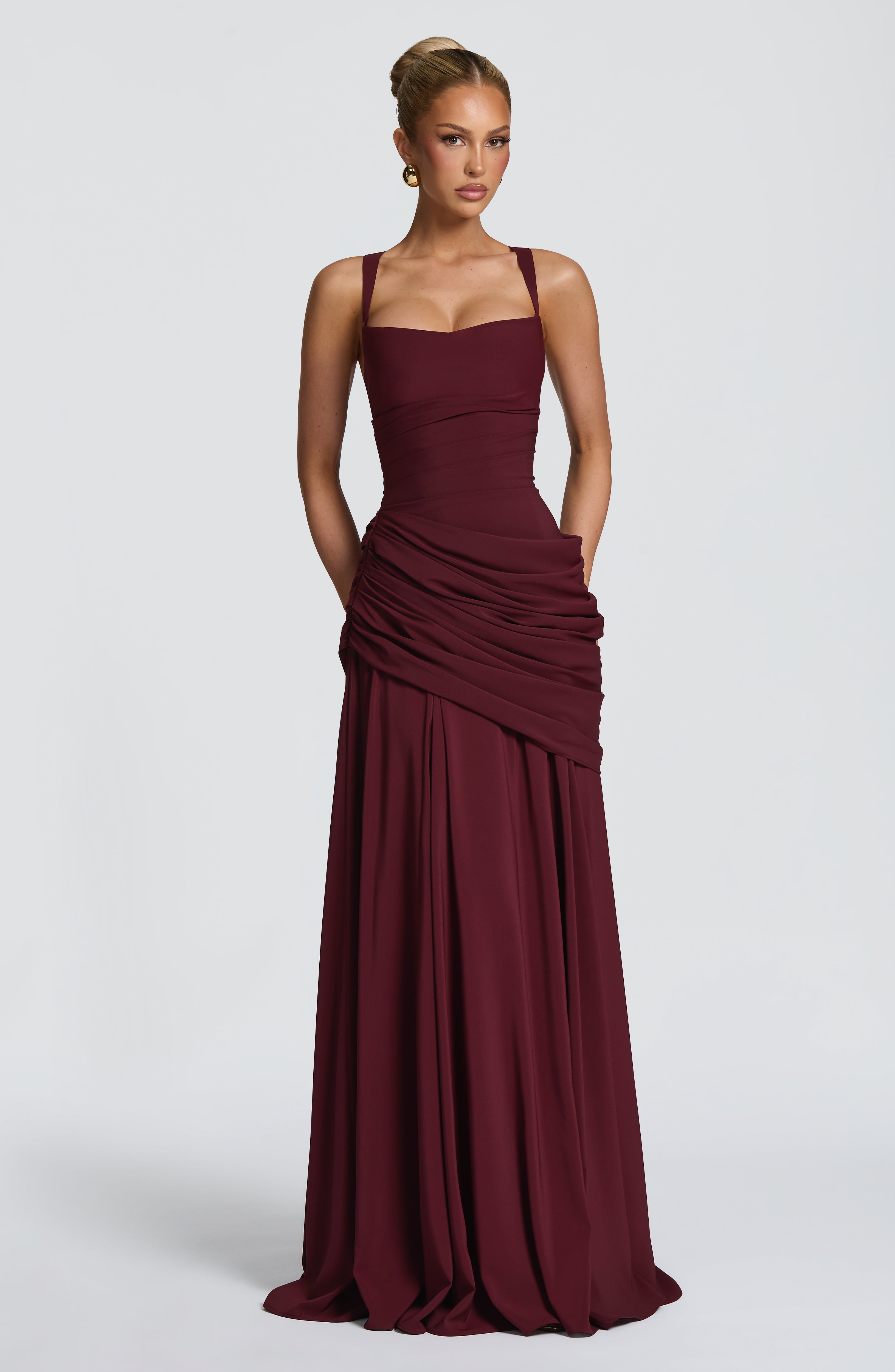 Sura Maxi Dress - Cherry Lacquer