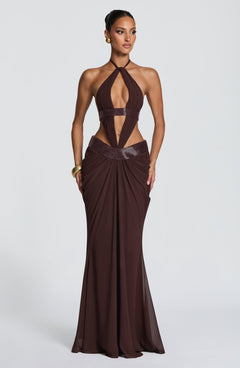 Sophie Maxi Dress - Plum Brown