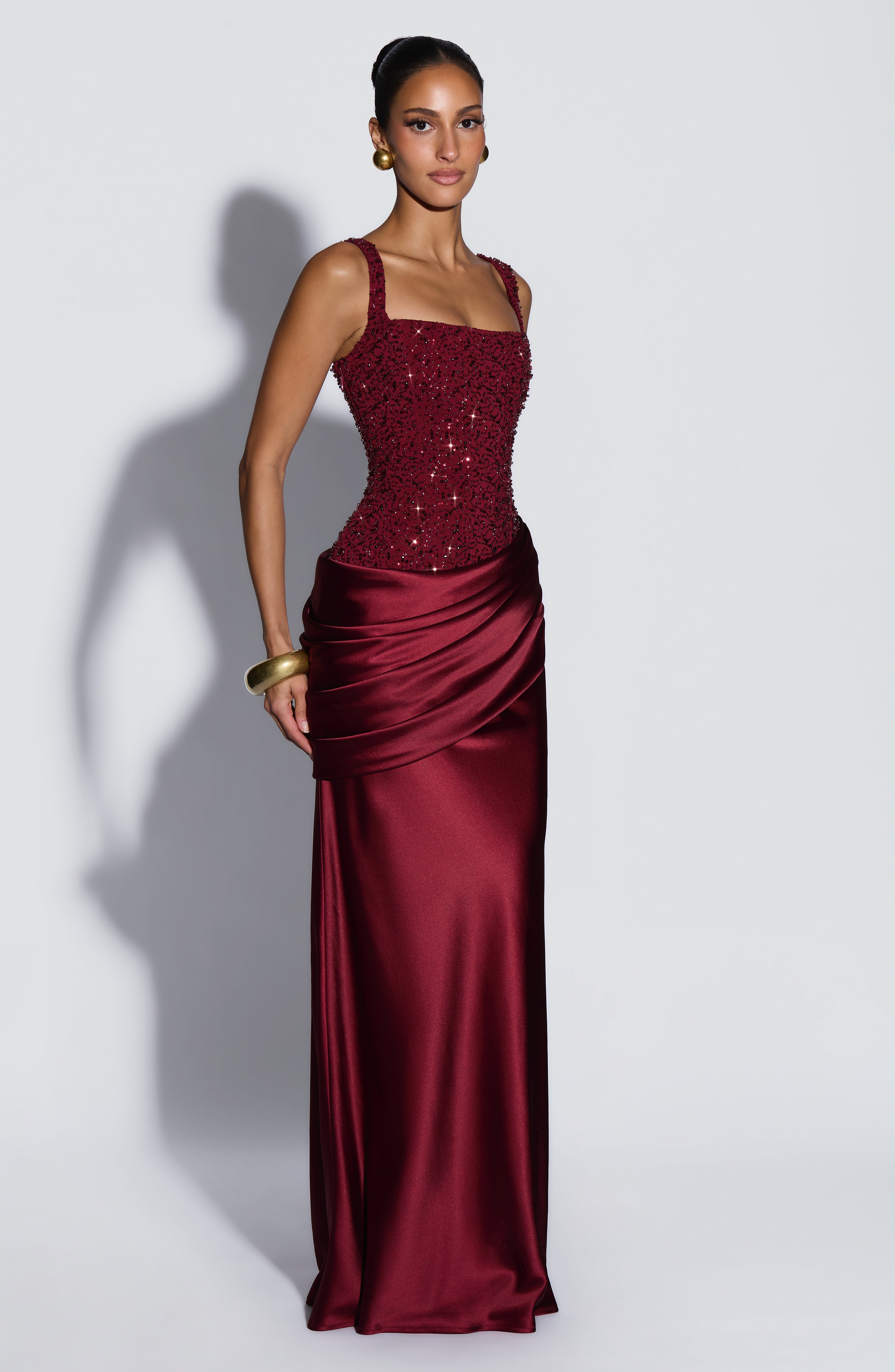 Alexandria Maxi Dress - Burgundy