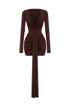 Tara Mini Dress - Plum Brown
