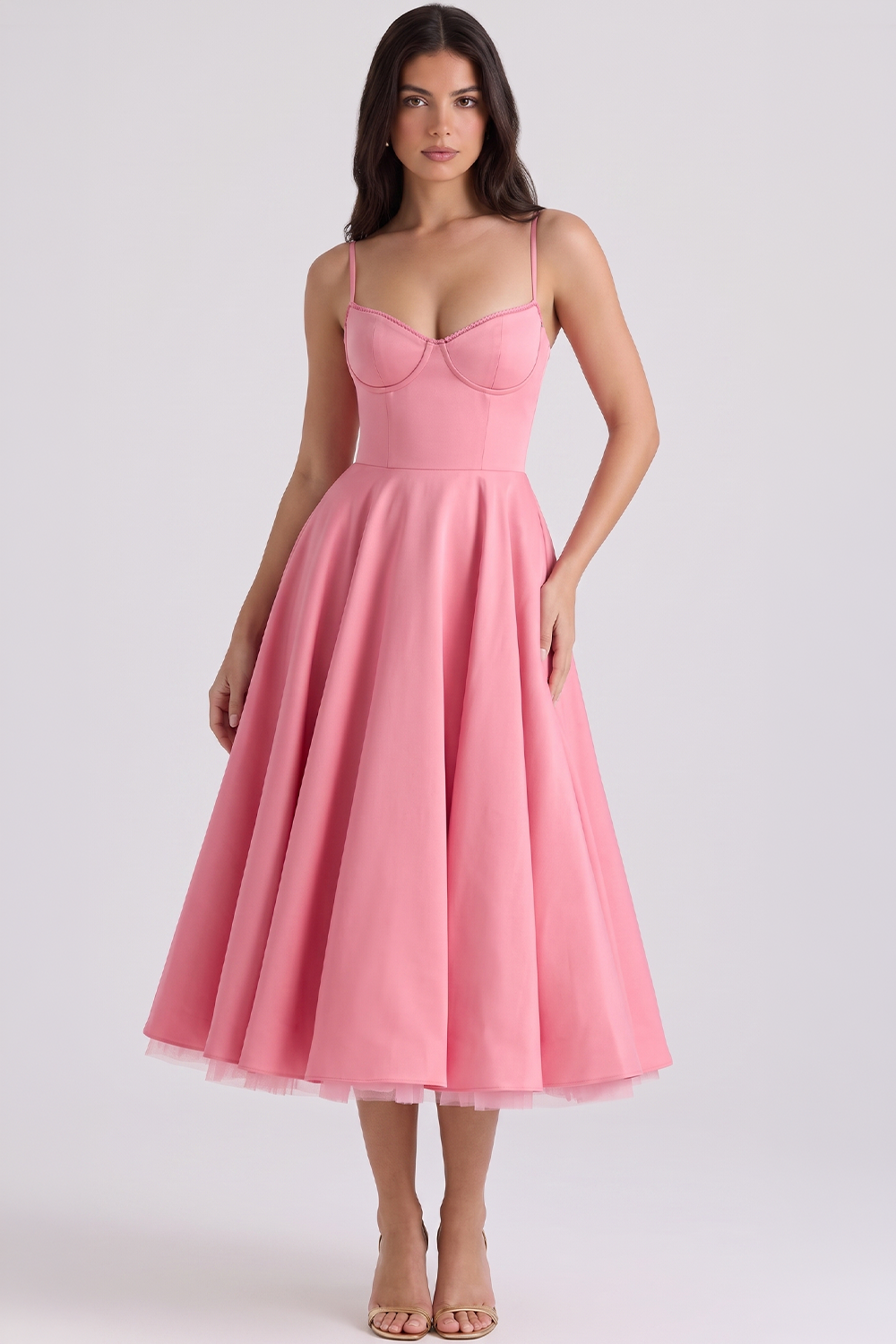 Cloe Midi Dress – Double-Layer Design