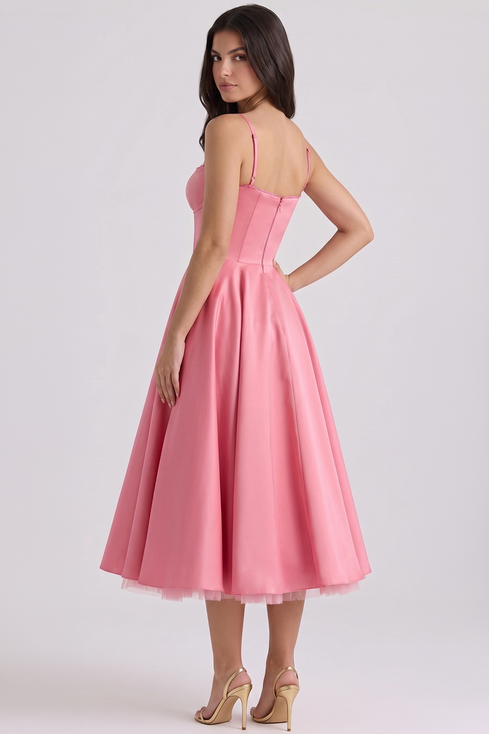 Cloe Midi Dress – Double-Layer Design