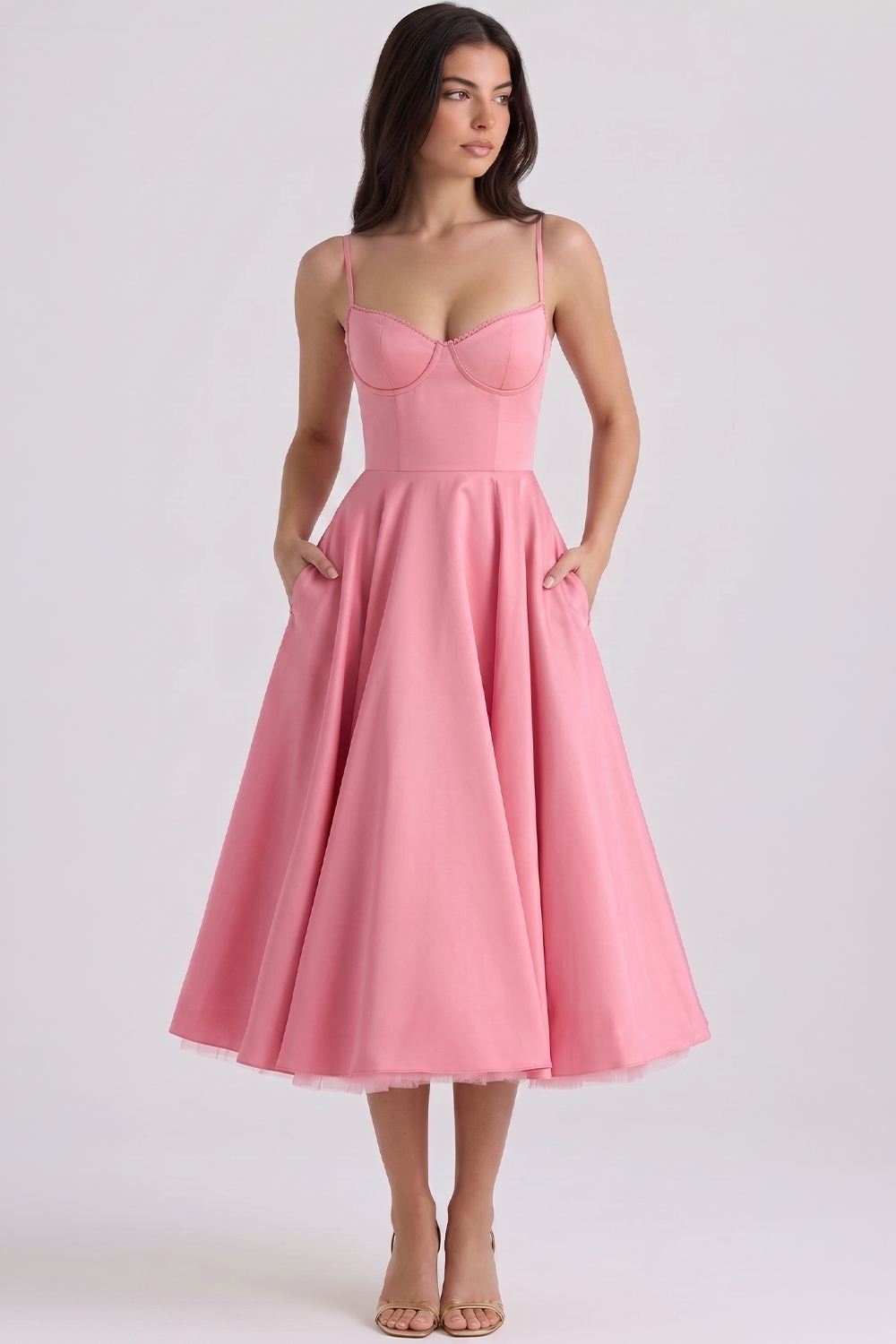 Cloe Midi Dress – Double-Layer Design