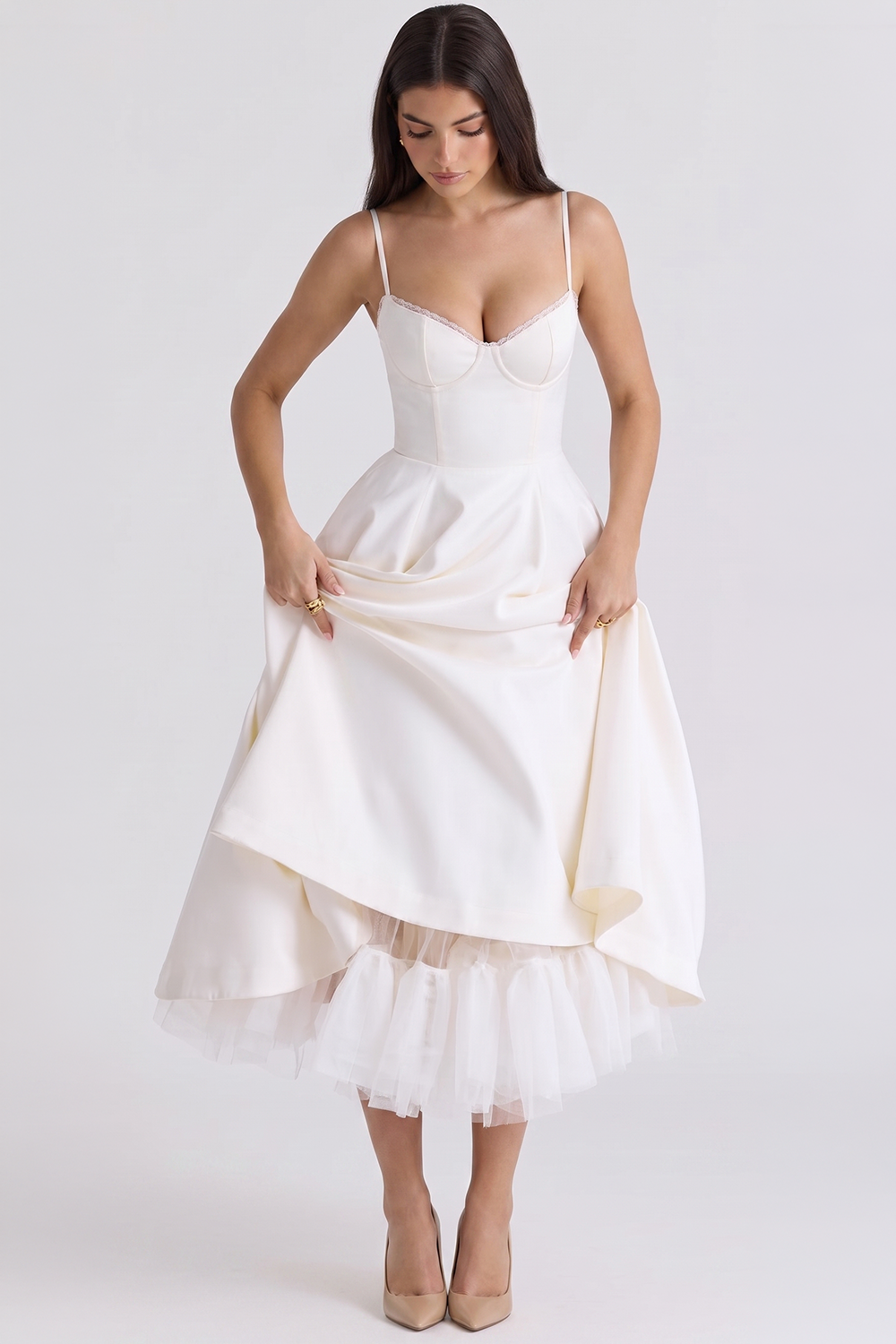 Cloe Midi Dress – Double-Layer Design