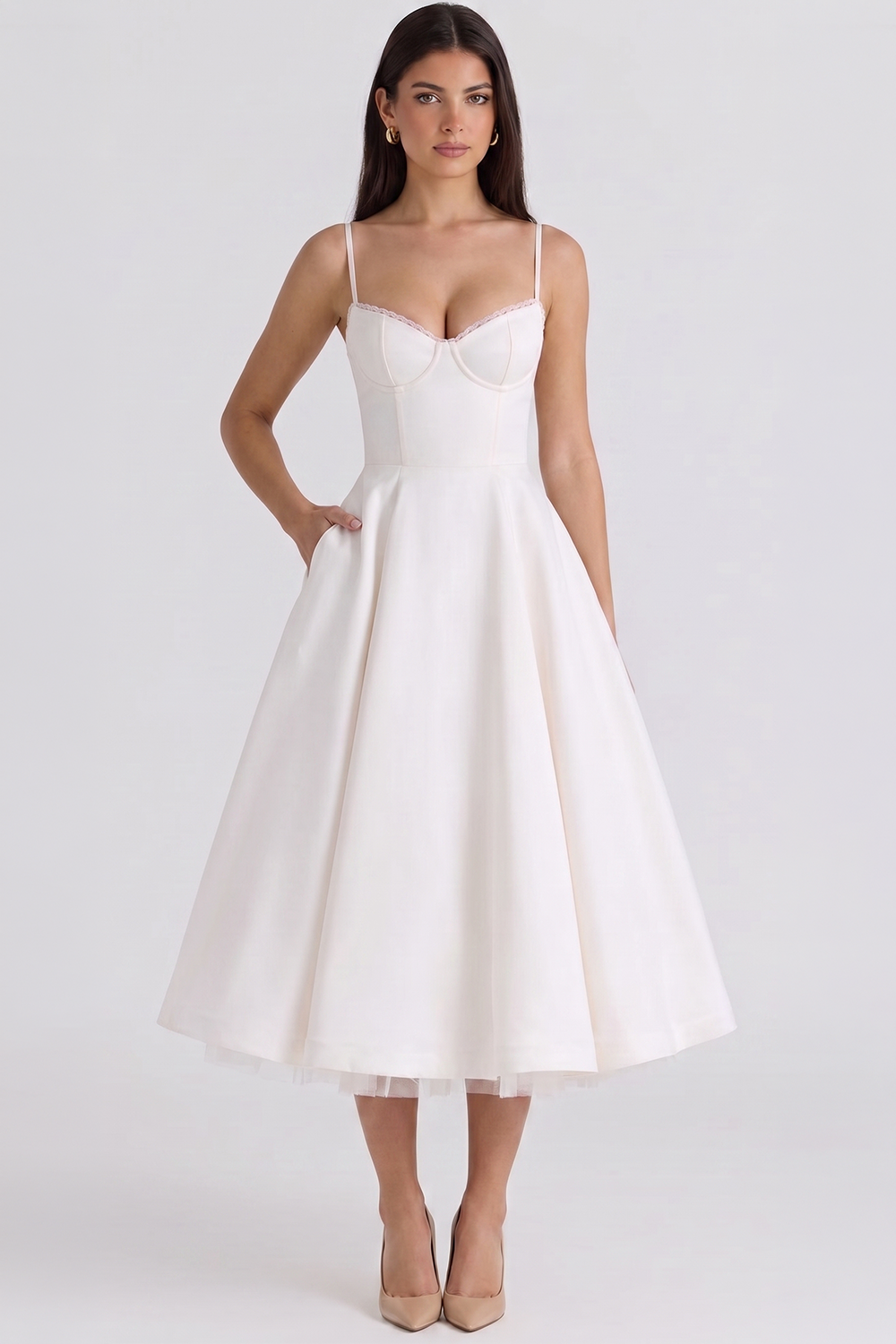 Cloe Midi Dress – Double-Layer Design