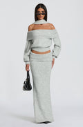 Andie Maxi Skirt - Light Grey Marl