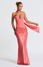 Bernadette Maxi Skirt - Coral Pink
