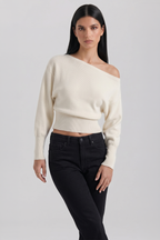 Off-Shoulder Long-Sleeve Blouse