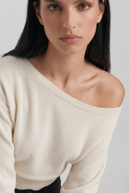 Off-Shoulder Long-Sleeve Blouse