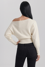 Off-Shoulder Long-Sleeve Blouse