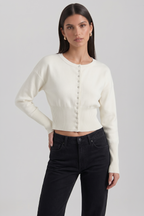 Natasha Tailored Bustier-Style Knit Cardigan