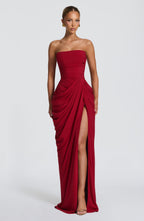 Cyra Maxi Dress - Deep Red