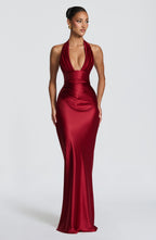 Elowen Maxi Dress - Deep Red