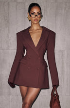 Elvira Mini Dress - Plum Brown