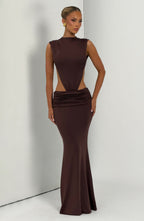 Fenella Maxi Dress - Plum Brown