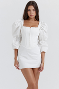 Callie Bustier Dress with Puff Sleeves