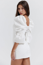 Callie Bustier Dress with Puff Sleeves