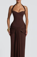 Gia Maxi Dress - Plum Brown