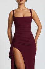 Katana Maxi Dress - Cherry Lacquer