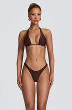 Pietra Triangle Bikini Top - Plum Brown