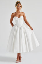 Prim Midi Dress - Ivory