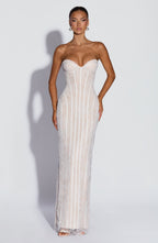 Sian Maxi Dress - Ivory Embellishment