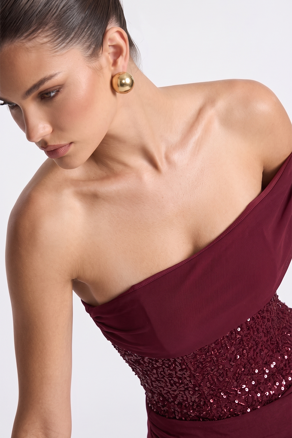 Adele One-Shoulder Bustier Maxi Dress