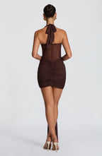 Vixen Mini Dress - Plum Brown
